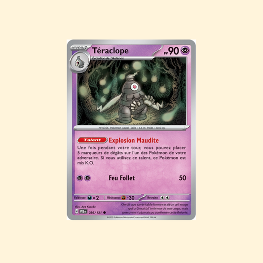 Carte Pokémon Téraclope PRE 036/180 - Évolutions Prismatiques - Français