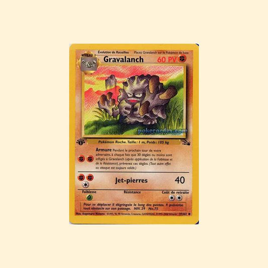 Carte Pokémon Gravalanch 037/62 - Fossile - Français
