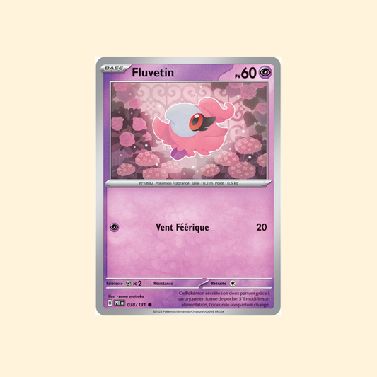 Carte Pokémon Fluvetin PRE 038/180 - Évolutions Prismatiques - Français