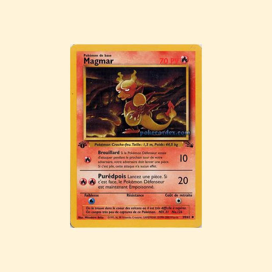 Carte Pokémon Magmar 039/62 - Fossile - Français