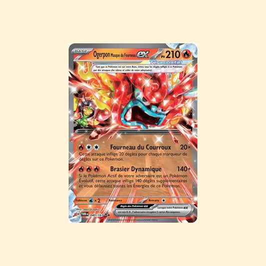 Carte Pokémon Ogerpon Masque du Fourneau ex 040/167 - Mascarade Crépusculaire - Français