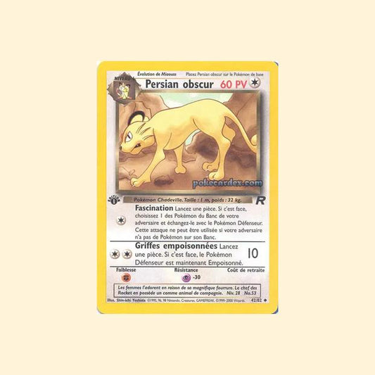 Carte Pokémon Persian obscur 042/82 - Team Rocket - Français