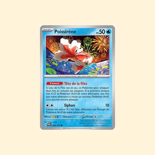 Carte Pokémon Poissirène 044/167 - Mascarade Crépusculaire - Français
