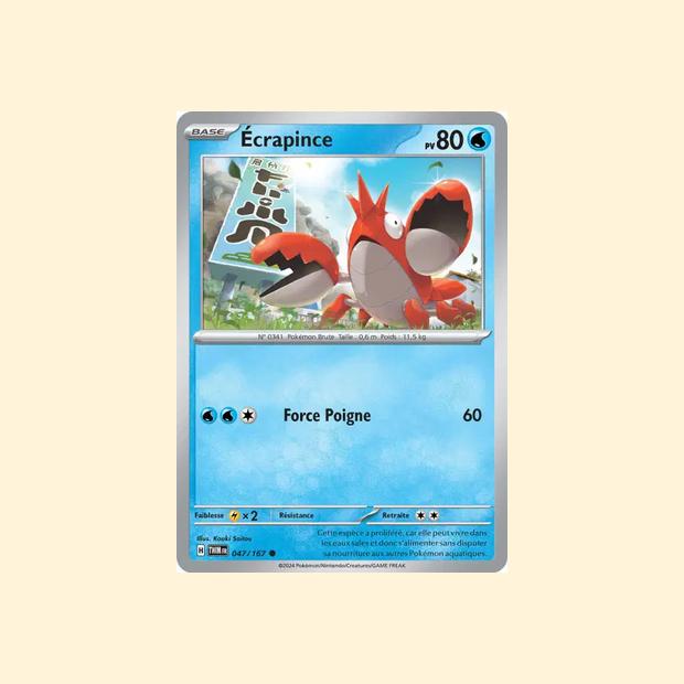 Carte Pokémon Écrapince 047/167 - Mascarade Crépusculaire - Français