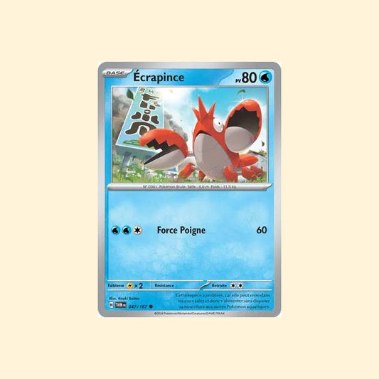 Carte Pokémon Écrapince 047/167 - Mascarade Crépusculaire - Français