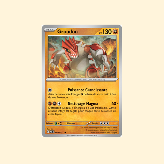 Carte Pokémon Groudon PRE 049/180 - Évolutions Prismatiques - Français