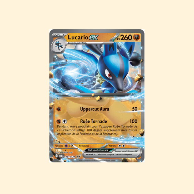 Carte Pokémon Lucario ex PRE 051/180 - Évolutions Prismatiques - Français