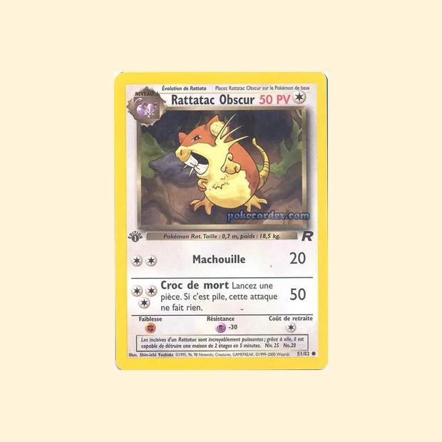 Carte Pokémon Rattatac obscur 051/82 - Team Rocket - Français