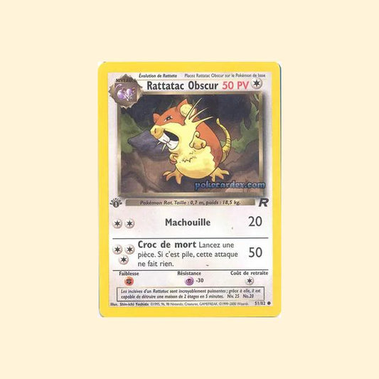 Carte Pokémon Rattatac obscur 051/82 - Team Rocket - Français
