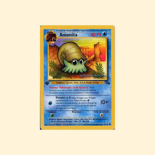 Carte Pokémon Amonita 052/62 - Fossile - Français