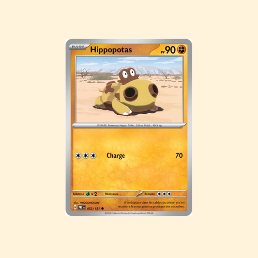 Carte Pokémon Hippopotas PRE 052/180 - Évolutions Prismatiques - Français