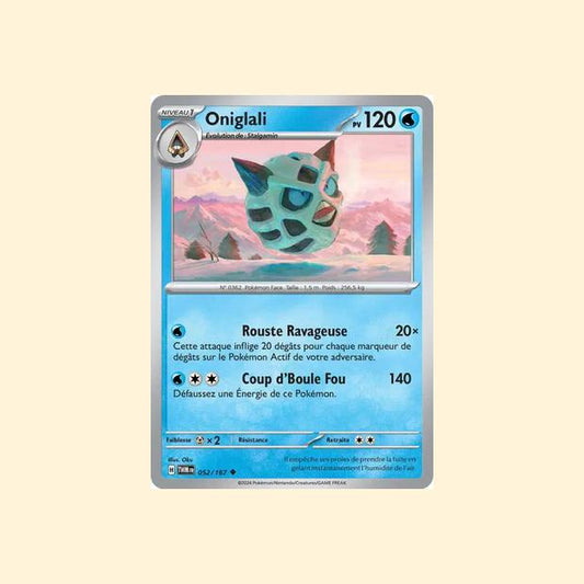 Carte Pokémon Oniglali 052/167 - Mascarade Crépusculaire - Français