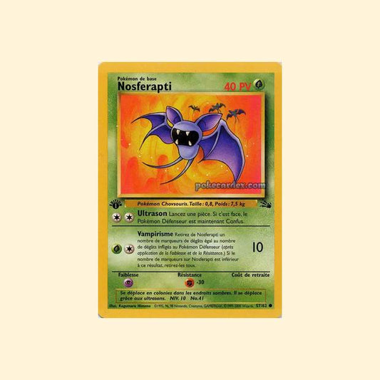 Carte Pokémon Nosferapti 057/62 - Fossile - Français