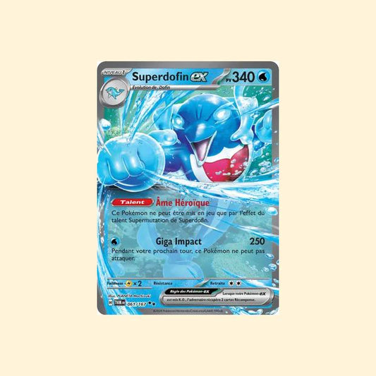 Carte Pokémon Superdofin ex 061/167 - Mascarade Crépusculaire - Français