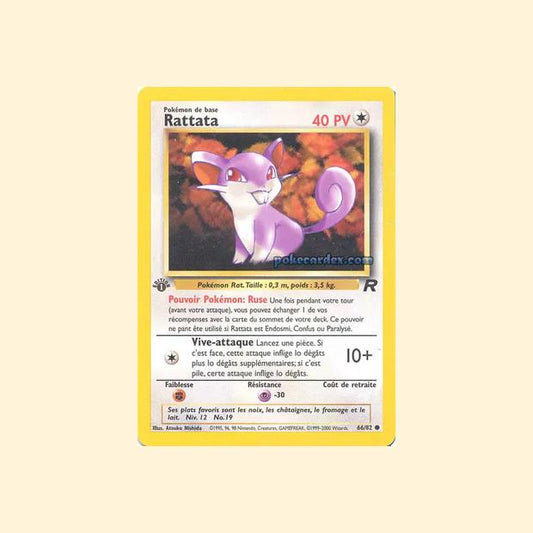 Carte Pokémon Rattata 066/82 - Team Rocket - Français