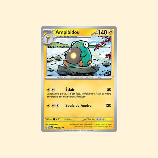 Carte Pokémon Ampibidou 074/167 - Mascarade Crépusculaire - Français