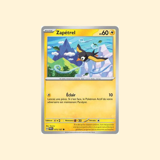 Carte Pokémon Zapétrel 075/167 - Mascarade Crépusculaire - Français