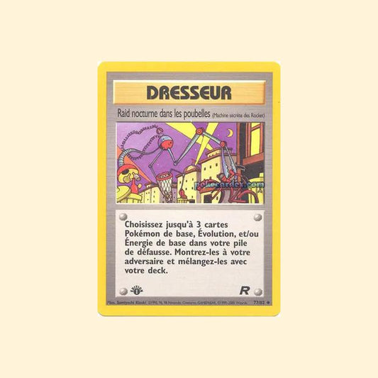 Carte Pokémon Raid nocturne dans les poubelles (Machine secrète des Rocket) 077/82 - Team Rocket - Français