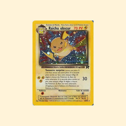 Carte Pokémon Raichu obscur 083/82 - Team Rocket - Français