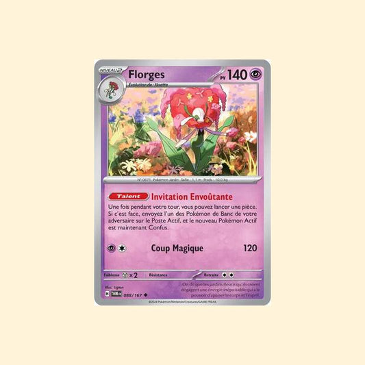 Carte Pokémon Florges 088/167 - Mascarade Crépusculaire - Français