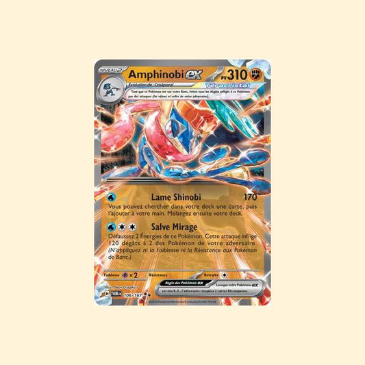 Carte Pokémon Amphinobi ex 106/167 - Mascarade Crépusculaire - Français