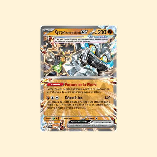 Carte Pokémon Ogerpon Masque de la Pierre ex 112/167 - Mascarade Crépusculaire - Français