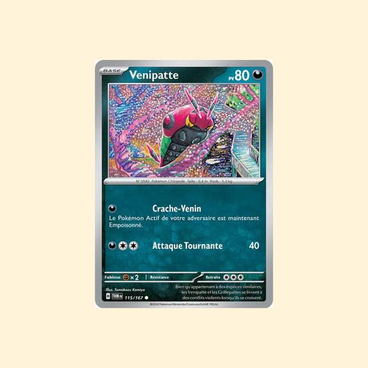 Carte Pokémon Venipatte 115/167 - Mascarade Crépusculaire - Français