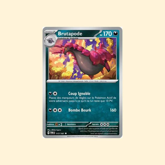 Carte Pokémon Brutapode 117/167 - Mascarade Crépusculaire - Français