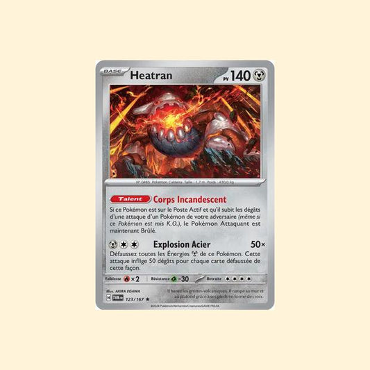 Carte Pokémon Heatran 123/167 - Mascarade Crépusculaire - Français