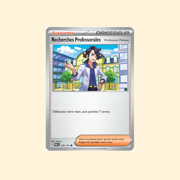 Carte Pokémon Recherches Professorales - Professeur Platane PRE 125/180 - Évolutions Prismatiques - Français
