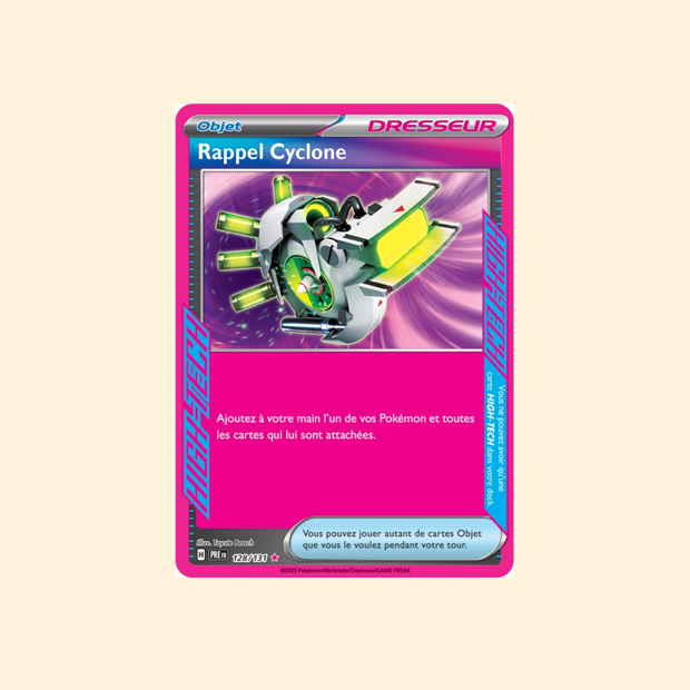 Carte Pokémon Rappel Cyclone PRE 128/180 - Évolutions Prismatiques - Français