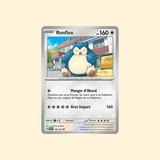 Carte Pokémon Ronflex 136/167 - Mascarade Crépusculaire - Français