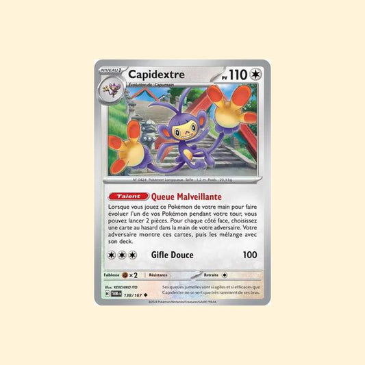 Carte Pokémon Capidextre 138/167 - Mascarade Crépusculaire - Français