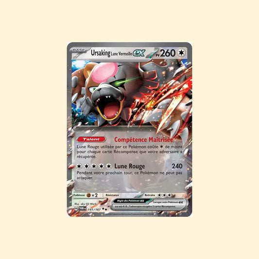 Carte Pokémon Ursaking Lune Vermeille ex 141/167 - Mascarade Crépusculaire - Français