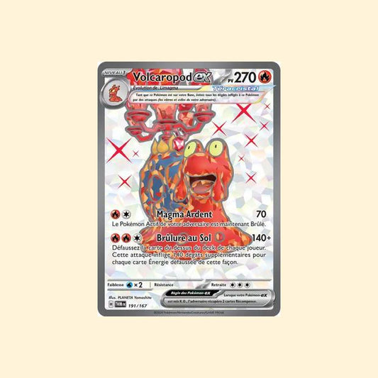 Carte Pokémon Volcaropod ex 191/167 - Mascarade Crépusculaire - Français