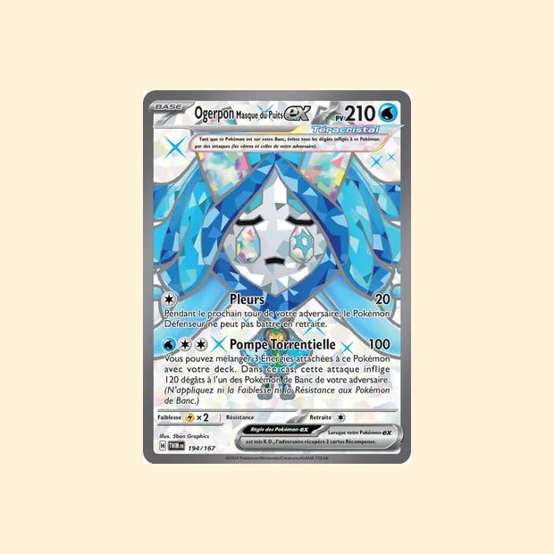 Carte Pokémon Ogerpon Masque du Puits ex 194/167 - Mascarade Crépusculaire - Français