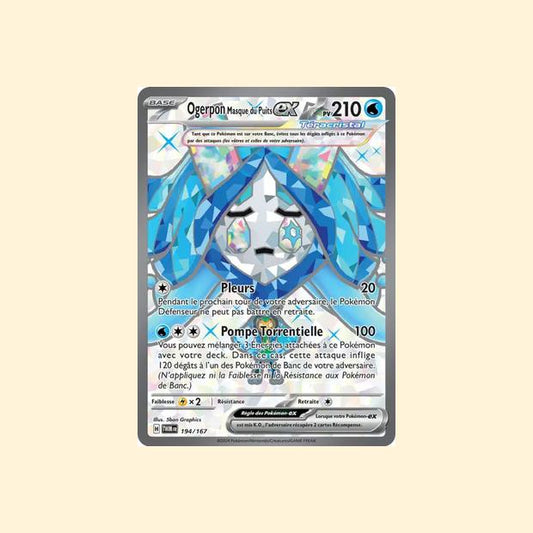 Carte Pokémon Ogerpon Masque du Puits ex 194/167 - Mascarade Crépusculaire - Français