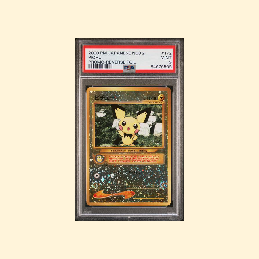 2000 Pokemon Neo 2 Promo #172 Pichu Promo-Reverse Foil PSA 9 [JP]