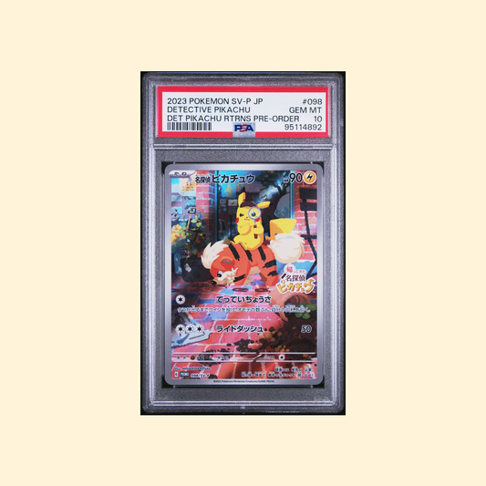 2023 Pokemon Japanese Sv-P Promo #098 Detective Pikachu Det Rtrns Pre-Order PSA 10 [JP]