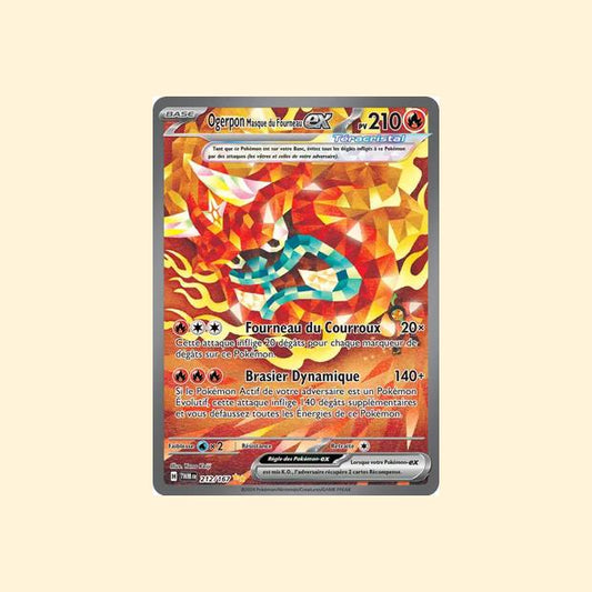 Carte Pokémon Ogerpon Masque du Fourneau ex 212/167 - Mascarade Crépusculaire - Français