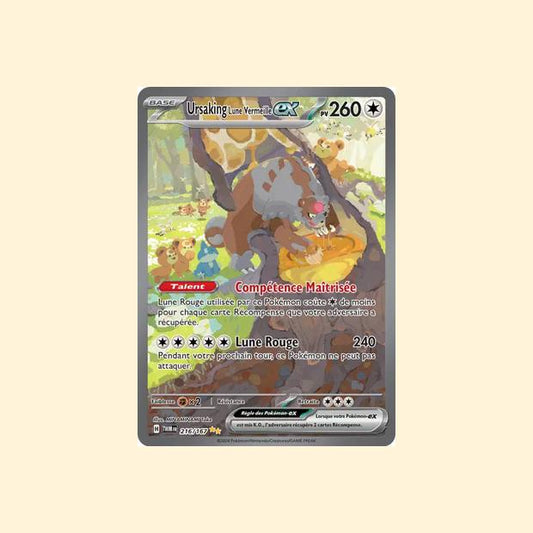 Carte Pokémon Ursaking Lune Vermeille ex 216/167 - Mascarade Crépusculaire - Français