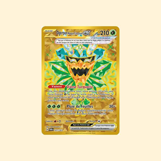 Carte Pokémon Ogerpon Masque Turquoise ex 221/167 - Mascarade Crépusculaire - Français