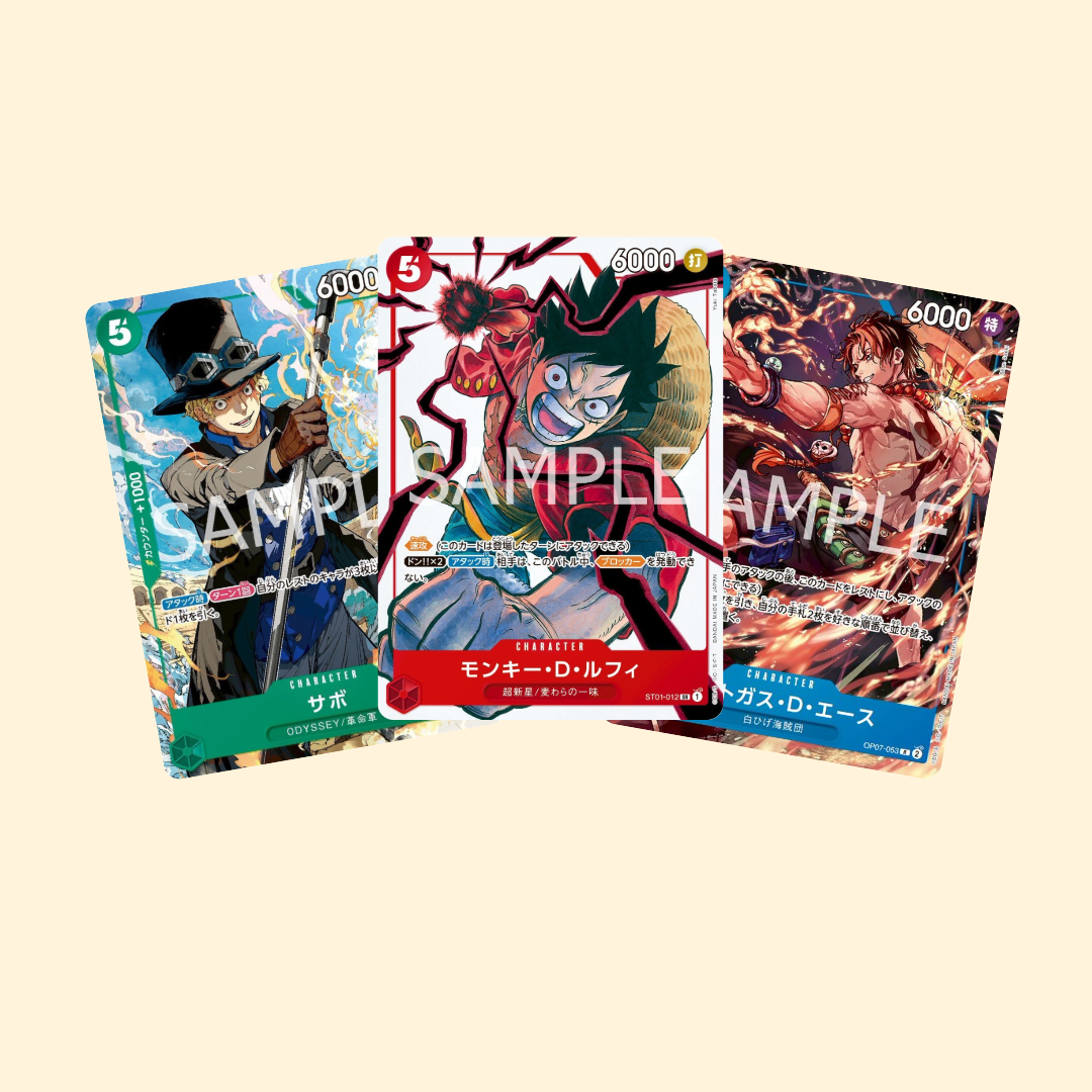 BoosterOne Piece – 3 cartes promo dont Luffy / Ace / Sabo – Weekly Shonen Jump Vol. 19 (2025) – Japonais