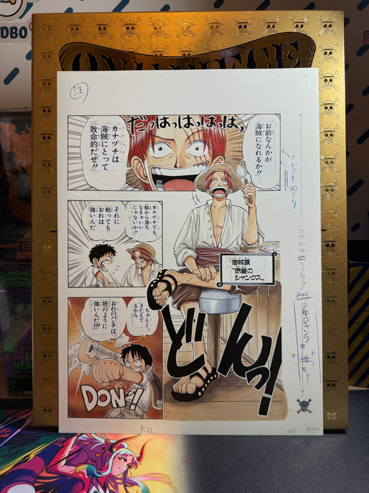 Page Originale imprimé One Piece Tome 1 P 11 color Edition Limitée : Romance Dawn – L’Aube de l’Aventure