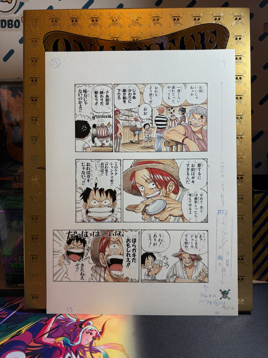 Page Originale imprimé One Piece Tome 1 P 13 color Edition Limitée : Romance Dawn – L’Aube de l’Aventure