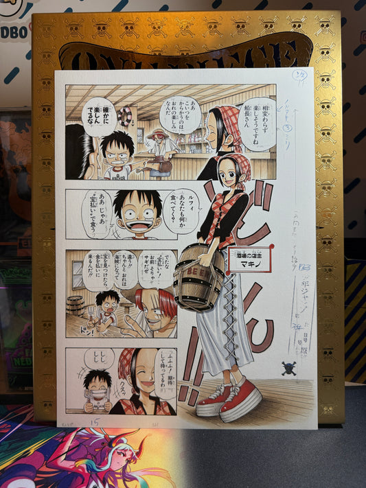 Page Originale imprimé One Piece Tome 1 P 15 color Edition Limitée : Romance Dawn – L’Aube de l’Aventure