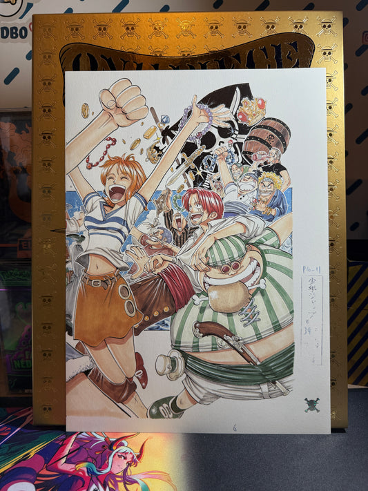 Page Originale imprimé One Piece Tome 1 P 6 color Edition Limitée : Romance Dawn – L’Aube de l’Aventure