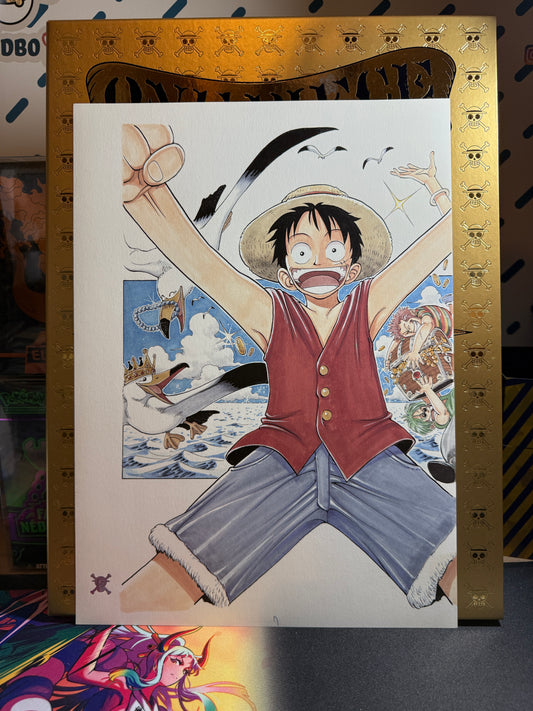 Page Originale imprimé One Piece Tome 1 P 7 color Edition Limitée : Romance Dawn – L’Aube de l’Aventure
