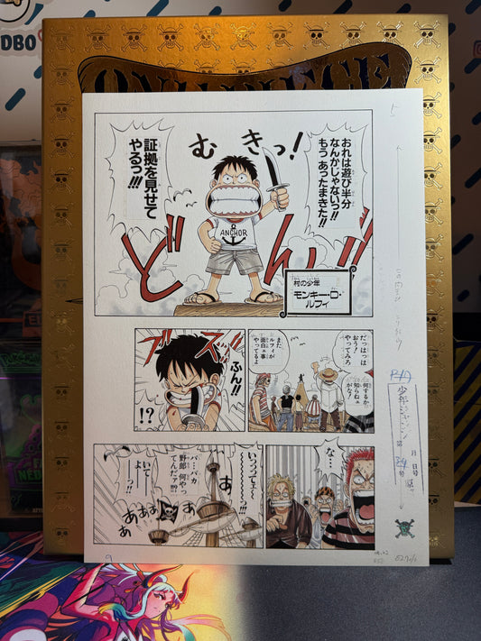 Page Originale imprimé One Piece Tome 1 P 9 color Edition Limitée : Romance Dawn – L’Aube de l’Aventure