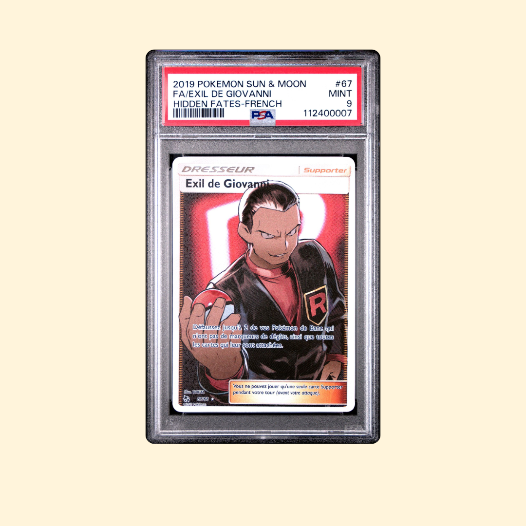 Carte Pokémon Exil de Giovanni 67/68 PSA 9 [FR] 2019 Soleil & Lune Destinées Occultes SL10.5